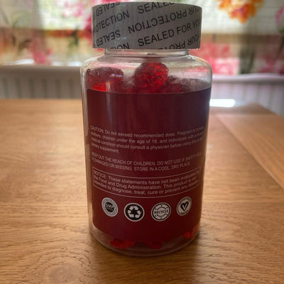 Super Mentality Collagen Gummies - Strawberry Flavor 60 Gummies Food Supplement for Skin Hair Nails & Joints Healthcare Dietary Fitness Edible